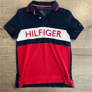 Tommy Hilfiger Men’s Extra Small Navy, Red, & White Polo